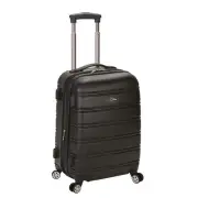 Expandable Spinner Carry-On Luggage 20 Inch Black Hardside