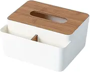 Tissue Box Cover Tissue Box Holder Wood Cover Toilet Paper Box Napkin Holder Case Tissue Paper Dispenser Paper Towel Storage Box Tissue Boxes Tissue Box Holder(White)