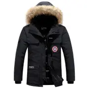 Men's Thicken Winter Coat Warm Parka Jacket Puffer Jacket With Fur Hood Black 4XL