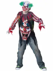 Big Top Terror Horror Killer Clown Circus Joker Halloween Boys Costume