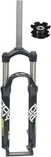 24 Inch Mountain Bike Bicycle Front Fork 1 1/8 Inch Straight Steerer Mountain Bike Suspension Forks Mechanical 100mm Travel Quick Release 9 * 100mm Disc Brake