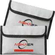 2PACK 8"x 5" Fireproof Money Bag,Small Fireproof Bag,Fireproof Wallet Bag, Non-I