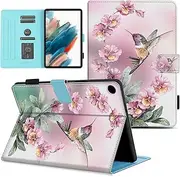 HONNKY for Samsung Galaxy Tab A8 10.5 inch Case 2022 (Model SM-X200/X205/X207),Floral Hummingbird Cover for Galaxy Tab A8 10.5" 2022,Auto Wake/Sleep,Pencil Holder
