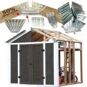 EZ Shed 70187 Peak Style Instant Framing Kit 7'x8'Truss Design Easy Storage Barn