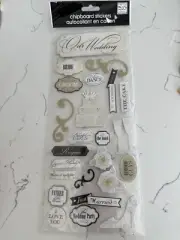 Me & My Big Ideas Chipboard Stickers "Mr. & Mrs." Bride Groom Cake Scrapbooking
