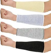 4 Pair Cut and Burn Sleeves Arm Protection Sleeves Forearm Protectors for Thin Skin and Bruising