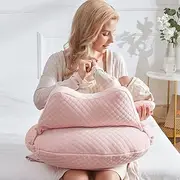 WYXunPlanet Breastfeeding Pillow for Babies,Nursing Pillows，Nursing Pillow Breastfeeding，Nursing Pillow, Baby Nursing Pillow and backrests,Can Change The Baby's Feeding Position(Pink)
