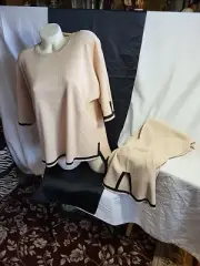 Sweater Pantsuit Amazon New XXL Beige W/ Brown Trim Nice