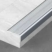 Stair Nosing Aluminum Alloy Stair Corner Guards, L Molding Stair Nosing, Door Sill Nosing Strip, Kindergarten Anti-Skid Staircase Edge Protector Strips(Gray,W4xH2cm(1 5/8x3/4))