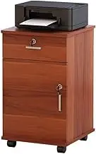 Solid Wood Lockable File Cabinet with Drawer, Small Home Office Storage, Bedside Mobile Organizer Box (One Size)