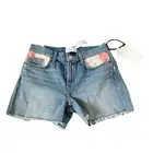NWT Current Elliott Aficionado Canvas Panel Jean Short Raw Hem Size 26 Women