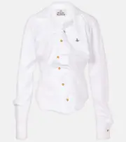 [Vivienne Westwood] Vivienne Westwood Drunken gathered cotton shirt AU 10 white