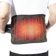 HONGJING Back Support Belt with Heat for Lower Back Pain Relief, Rechargeable Back Bace with 3 Temperature for Herniated Disc, Sciatica, Works for Men or Women (M)