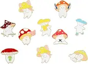 [SUPVOX] 10pcs Mushroom Brooch Suit Brooch Women Clothing Pin Frog Pin Animal Lapel Pin Clothes Brooch Pin Bags Brooch Mushroom Clothes Garment Badge Backpacks Miss Mushroom Man Alloy Shawl