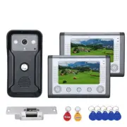 7" Video Intercom Door Phone Doorbell RFID System 1000TVL Camera 2 Monitors