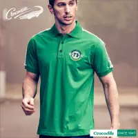 在飛比找momo購物網優惠-【Crocodile】男經典時尚素面POLO衫(綠色)