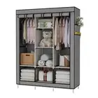 Portable Wardrobe Closet Clothes Organizer No-Woven Fabric Cover with 6 Stora...