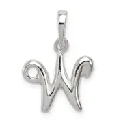Sterling Silver Letter W Initial Pendant