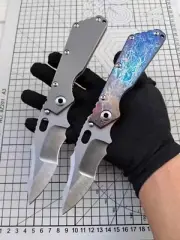 9'' New SMF VG10 Steels Blade Titanium Handle Tactics Folding Pocket Knife VTF06