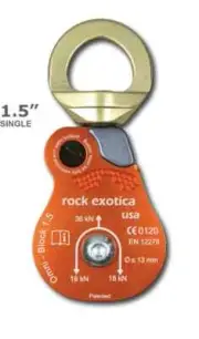Omni Block Swivel Pulley Loss Proof (1.5 Single Orange) Rock Exotica -NEW-