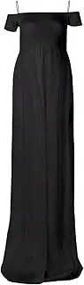 [Generic] Women's Solid Color Strapless Chiffon Patchwork Front Slit Maternity Full Length Dress Wrap Dresses Maternity