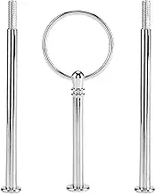 Cake Plate Stand Handle Zinc Alloy Multi-Tiers Tier Fruit Cake Plate Stand Handle for Wedding Birthday Party(Not Included Plate)(3-Tiers Round Silver)