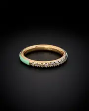 18K Italian Gold Vermeil 0.12 ct. tw. Diamond Enamel Ring