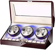 [CFZSALK] Automatic Watch Winder Box 6+10 Watch Storage Box Piano Paint Finish Built-in Illumination for Man Women Watches Watch Winder for Automatic Watches KeYJ