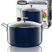 5 Qt. round Navy Aluminum Nonstick Ultra-Durable Mineral and Diamond Coating Gra