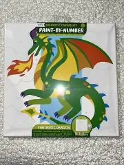 Colorific Canvas Paint by Number Kit - Fantastic Dragon Ages 8+ Ooly