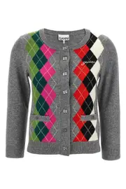 GANNI 'Grey Check' Cardigan