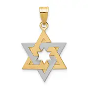 14k Two-tone Gold Two-tone Gold Star Of David Pendant