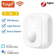 Tuya Wifi Zigbe Mini Sensor Body PIR Sensor With Light Sensor Scene Switch Function Smart Life App Support Alexa Google