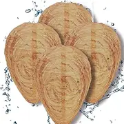 JUXINE 4PCS Wasp Nest Decoy Hanging Fake Hornet Nests | Effective Wasp Deterrent for Gardens, Patios & Outdoor Areas | Water-Resistant Paper Decoy to Repel Wasps, Hornets, Brown Jackets