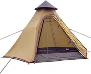 Outdoor Camping Tent Waterproof Double Layers Teepee Tent Outdoor Camping 3.1M/10ft Family Tent Pyramids Indian Tent with Fixed Groundsheet