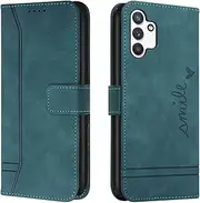 [Lihondar] Compatible with Samsung Galaxy A04S/A04 Case, Mobile Phone Case Samsung A04S, A04 Leather Folding Protective Case, Wallet, Wallet Cover, Flip Case for Samsung A04S/A04 Flip Case (Green)