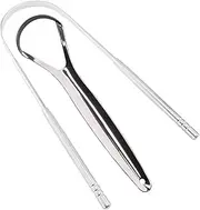 Stainless Steel Tongue Scraper,Tongue Cleaner for Adults, Semicircle Tongue Scraper,Tongue Cleaner Cure Bad Breath, Reduce Bad Breath, Tongue Scrubber for Oral Care and Hygiene Silver Dental Care Kits