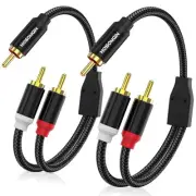 HOSONGIN RCA Y Splitter Cable, 1 Male to 2 Audio Cables (2 1 Feet (30CM)