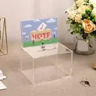 Acrylic Donation Box with Lock Clear Ballot Box with Sign Holder Portable CaBpD