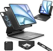 [ESR] iPad Air 11 Inch Case with Keyboard (M3/M2, 2025/2024) & iPad Pro 11/Air 5th/4th Gen Keyboard, Easy-Set Magnetic Stand, Portrait/Raised Modes, with Removable Protective Case, Black