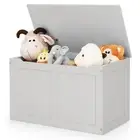 Wooden Toy Box Kids Storage Organiser Chest Bench W/ Flip-Top Lid & Safety Hinge
