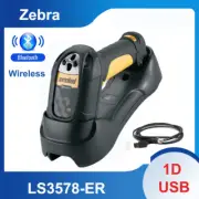 Symbol LS3578-ER 1D Cordless Bluetooth Handheld Barcode Scanner w Cable & Cradle