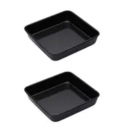 2x Mastercraft Pro Vitreous 23cm Enamel Square Baking Kitchen Roasting Tray BLK
