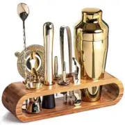 Cocktail Bar Set Bartender Kit 10-Piece Bar Tool Set with Stylish Bamboo Stand