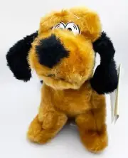 VTG Brooklyn Toy Co Worried Dog Plush Toy 8" Pick-a-Pet Brown Black