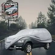 Silver Shield Outdoor Car Cover for Skoda Yeti 2009-2017 LC - Zipper Door & Elastic Hem - All-Weather & UV Protection - Universal Fit - Water, Dust & Scratch Proof - Grey