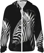 [LHBWCVN] UPF 50+ Light Jacket Full Zip Sun Protection Hoodie for Women Men Long Sleeve Black & White Zebra Sun Shirts