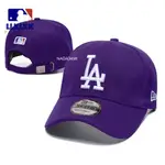 KB0O NY LA HAT 洛杉磯道奇隊棒球標誌紐約紐約洋基隊紫色 MLB 帽進口 SNAPBACK 男式 2O8Z