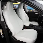 runfider Nappa Leather Premium Seat Covers for Tesla Model 3 2017 2018 2019 2020 2021 2022 2023 Fit The Original Seats, Anti-Scratch Anti-Slip, Protect The Interior, Combining Luxury and Practicality