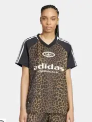 Adidas Satin Leopard Print Football Style Shirt Top XL 100% Authentic NWT